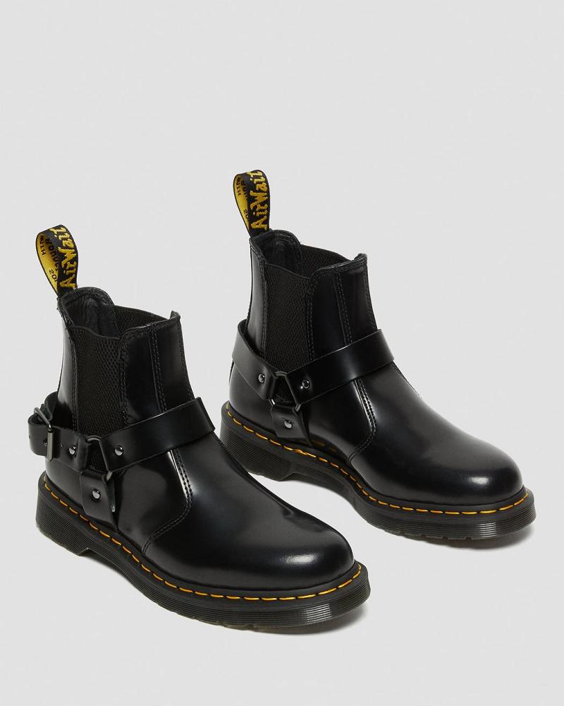 Dr Martens Wincox Smooth Lær Spenne Ankelstøvletter Dame Svarte | Norge 691BEX